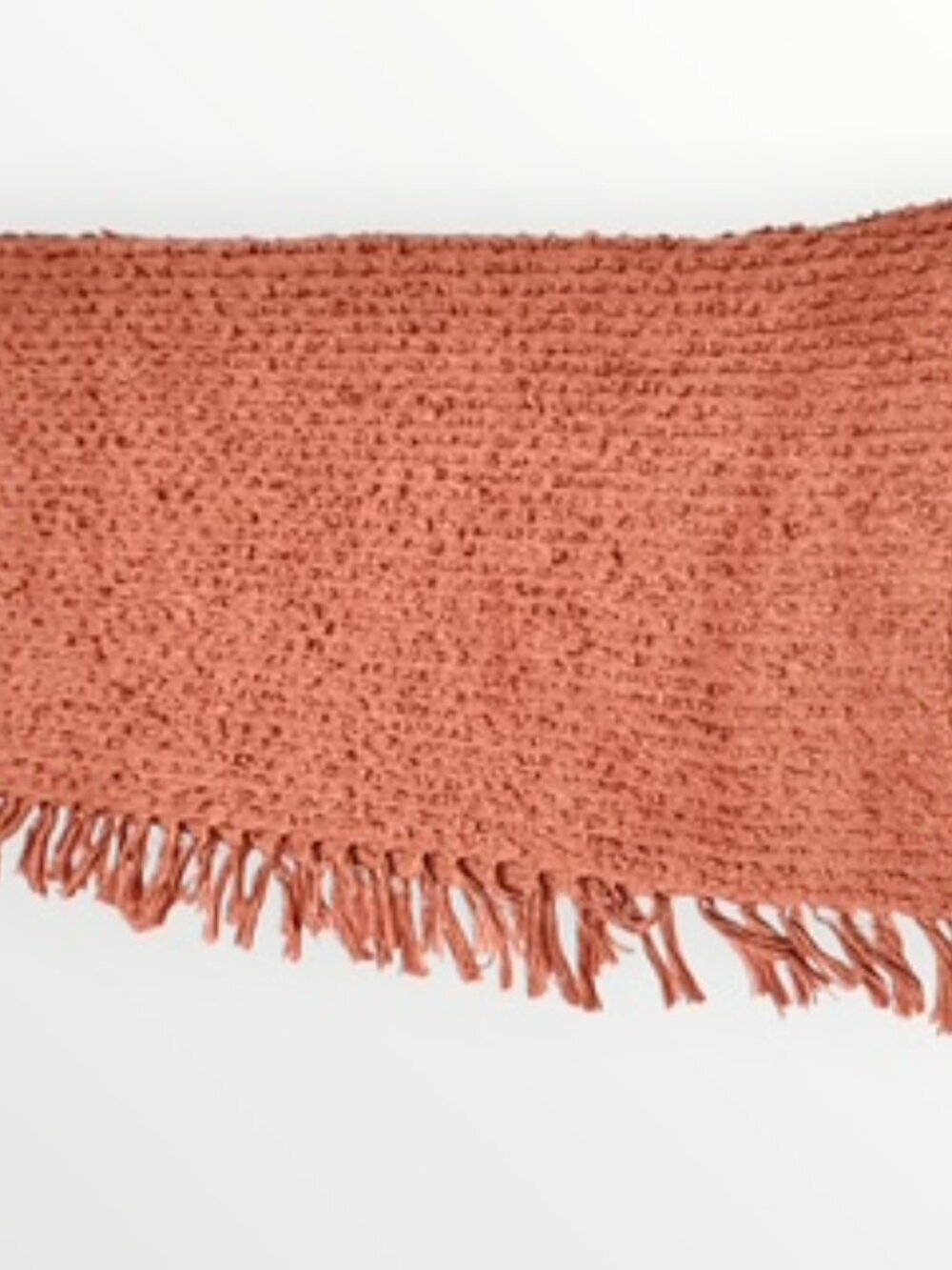 Artisan NY Home Throw Blanket Fringe Chunky Texture Weave Burnt Orange 50inX60in - Picture 7 of 8